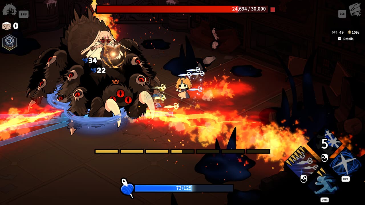 Garden of Witches progression interface and combat preparation