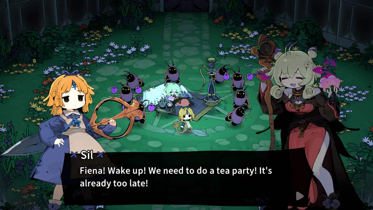 A late-game Garden of Witches encounter